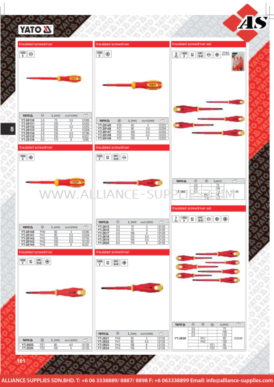 YATO Insulated Screwdriver / Insulated Screwdriver Set