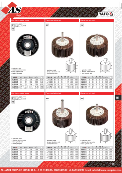 YATO Flap Disc - Regular Shape / Flap Wheel With Shaft