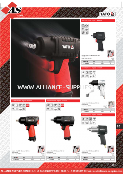 YATO Twin Hammer Impact Wrench / Impact Wrench / Twin Hammer Impact Wrench / Pneumatic Wrench