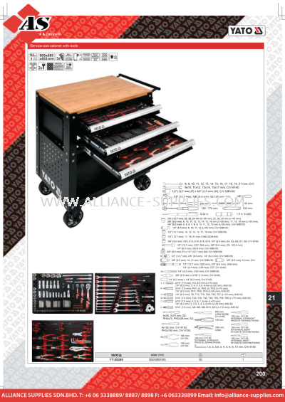 YATO Service Tool Cabinet With Tools YT-55280