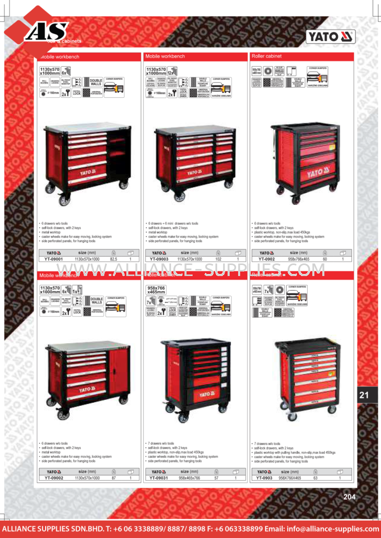 Yato Mobile Workbench Roller Cabinet 7 21 Yato Tool Box