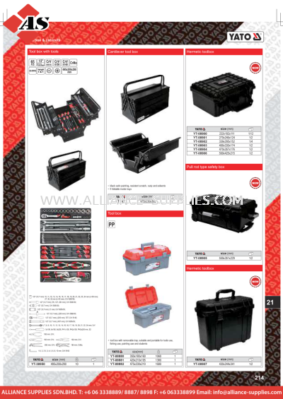 YATO Tool Box With Tools / Cantilever Tool Box / Tool Box / Hermetic Toolbox 