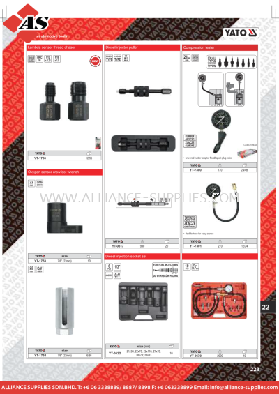 YATO Lambda Sensor Thread Chaser / Oxygen Sensor Crowfoot Wrench / Diesel Injector Puller