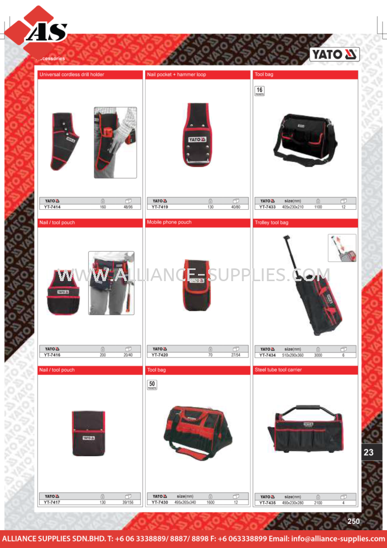 YATO Universal Cordless Drill Holder / Nail / Tool Pouch / Nail Pocket + Hammer Loop  YATO Accessories YATO