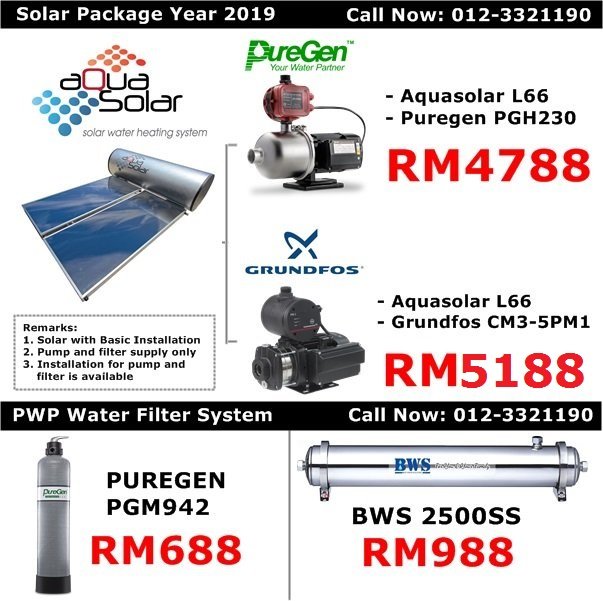 Solar Water Heater Malaysia Promotion Price - Brand Aquasolar