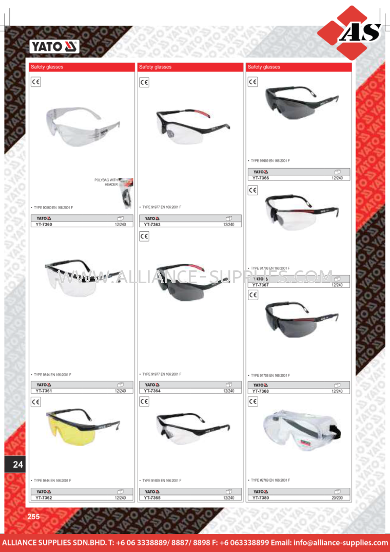 YATO Safety Glasses YATO Health & Safety Articles YATO