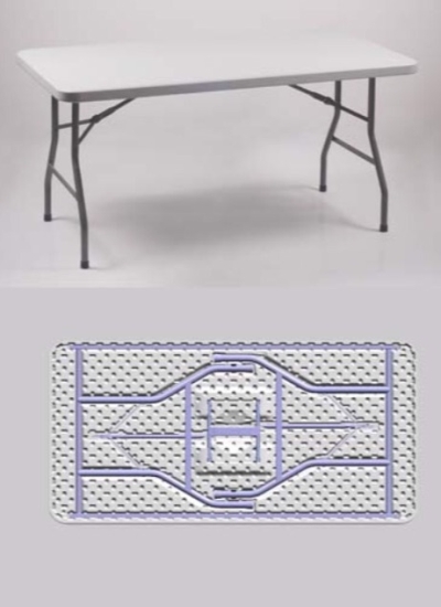 Blow Moulded Rectangular Trestle Table 