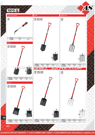 YATO Pavement Weeder / Spade / Shovel / Digging Fork