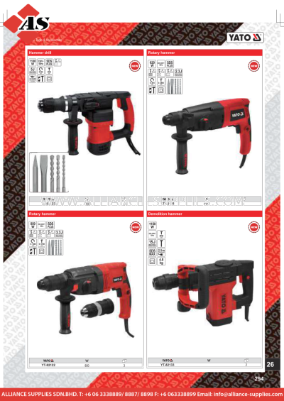 YATO Hammer Drill / Rotary Hammer / Demolition Hammer