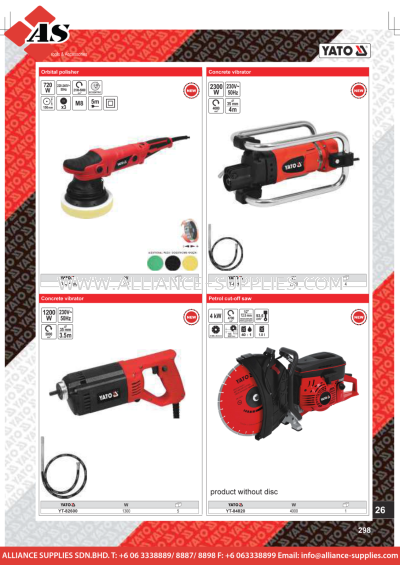 YATO Orbital Polisher / Concrete Vibrator / Petrol Cut-Off Saw