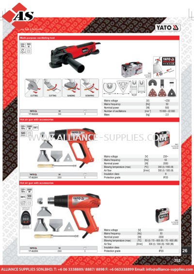 YATO Multi-Purpose Oscillating Tool / Hot Air Gun With Accessories