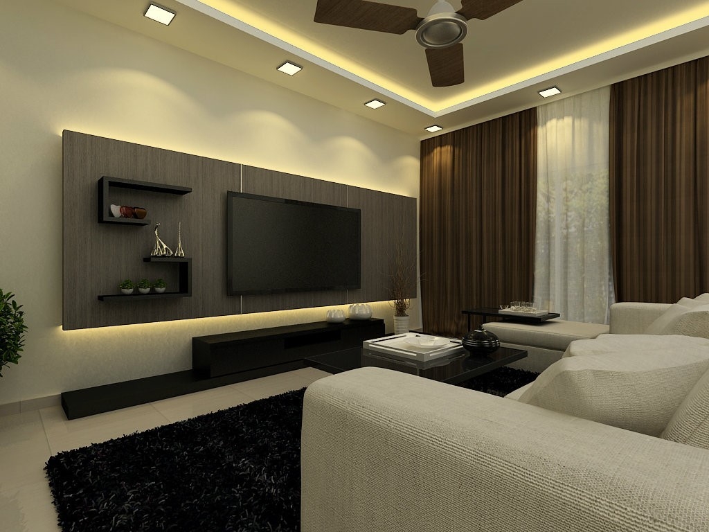 Living Hall Design - Selangor Interior Design Contractor - Kuala Lumpur 3D Design Drawing