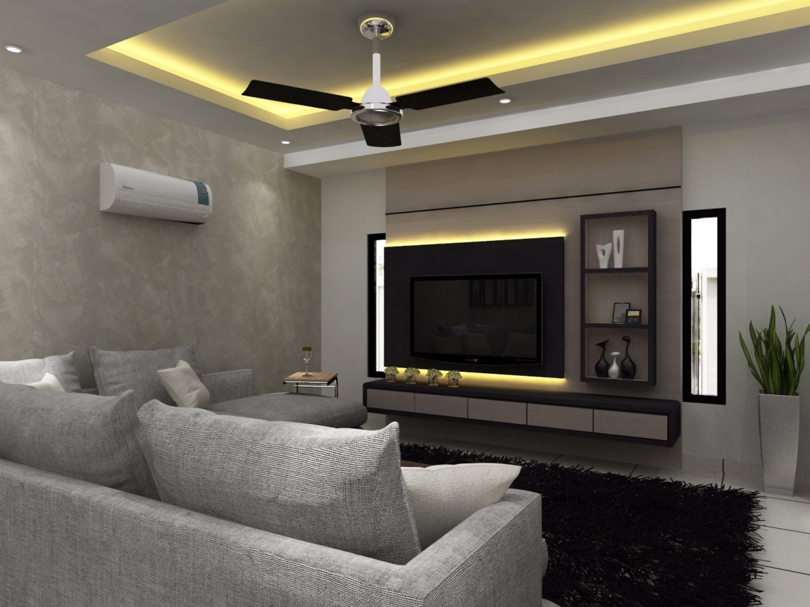 Living Hall Design - Selangor Interior Design Contractor - Kuala Lumpur 3D Design Drawing