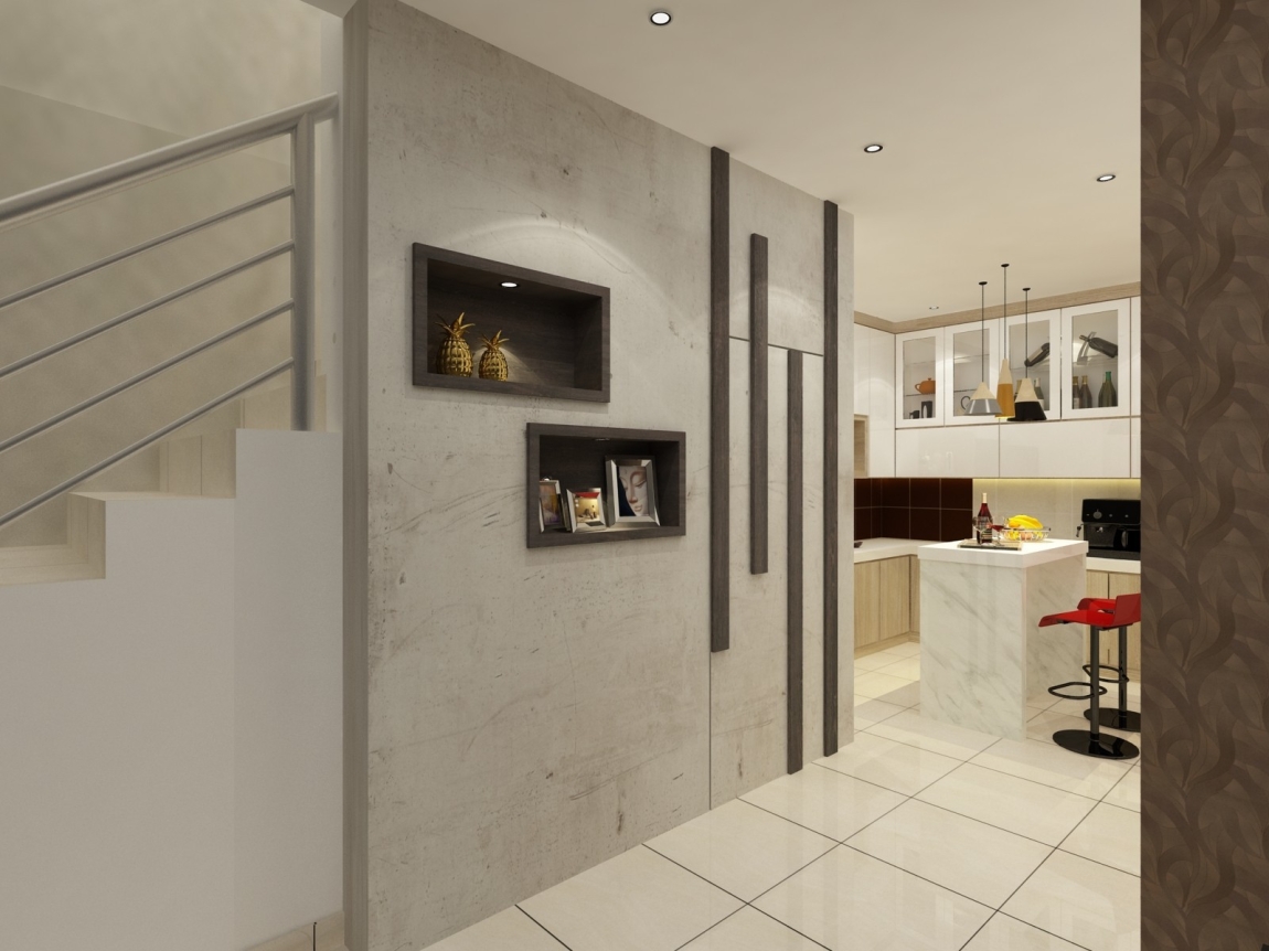 Living Hall Design - Selangor Interior Design Contractor - Kuala Lumpur 3D Design Drawing