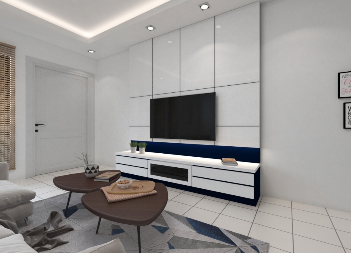 Living Hall Design - Selangor Interior Design Contractor - Kuala Lumpur 3D Design Drawing