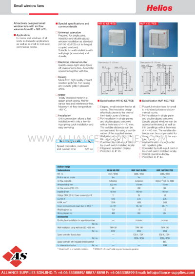 HELIOS Small Window Fans