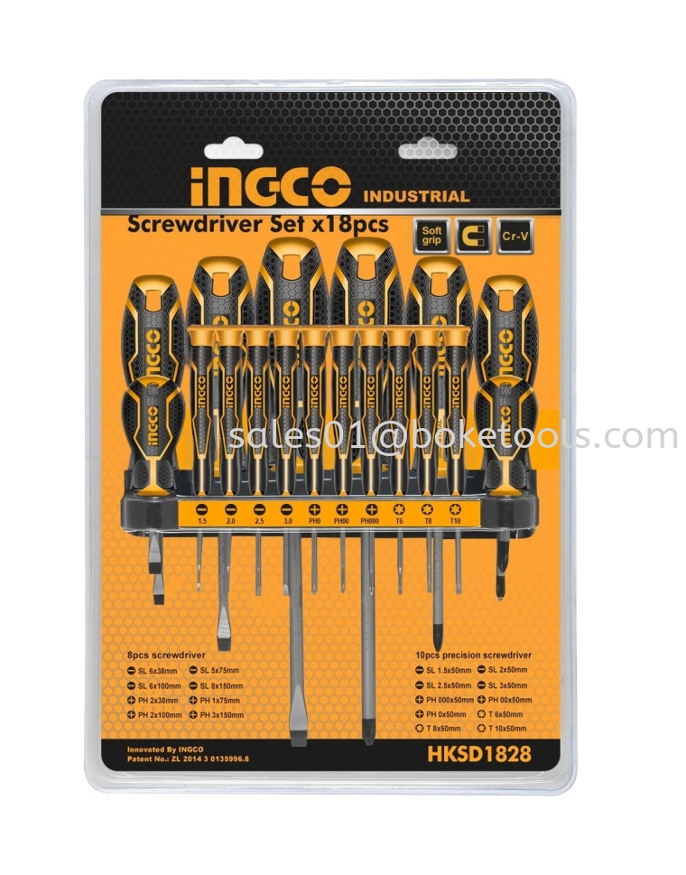 (AVAILABLE IN PIONEER BRANCH) INGCO HKSD1828 18Pcs Screwdriver And Precision Screwdriver Set  SCREWDRIVER SET HAND TOOLS  POWER TOOLS - INGCO