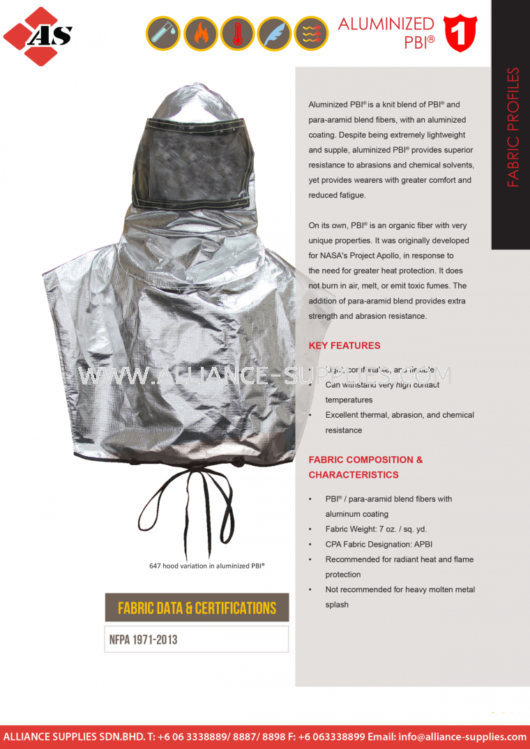 CPA Foundry Protection - Aluminized PBI® CPA Foundry Protection CPA Protective Clothing PERSONAL PROTECTIVE EQUIPMENT