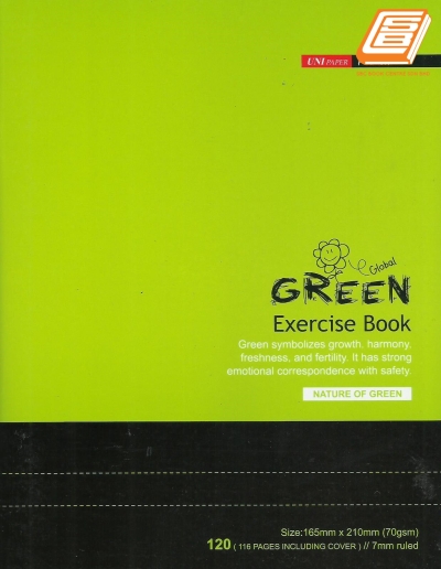 Uni Paper - F5 Green Exercise Book  120 pages - (SBL 1203)