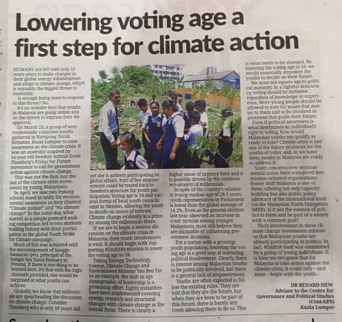 Lowering Voting age a first step for climate action
