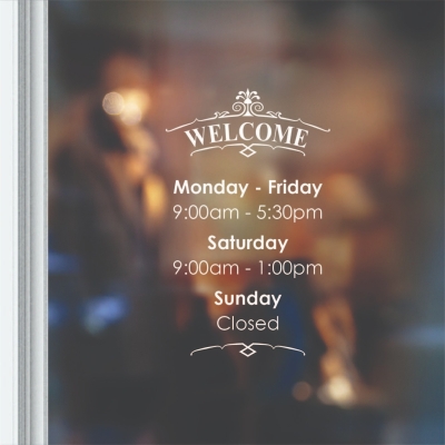 Custom Business Hours Decal