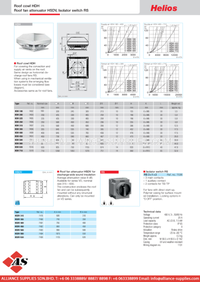 HELIOS Installation Accessories For Roof Fans