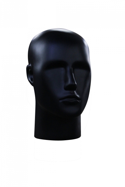 493102BK C MALE SPORT MANNEQUIN HEAD (SEMI FACE) BLACK