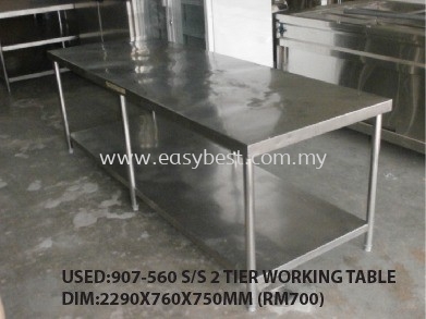 USED:907-560 S/S 2 TIER WORKING TABLE