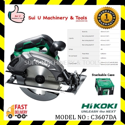 HIKOKI C3607DA Cordless Circular Saw (Solo) **WITHOUT BATTERY & CHARGER**