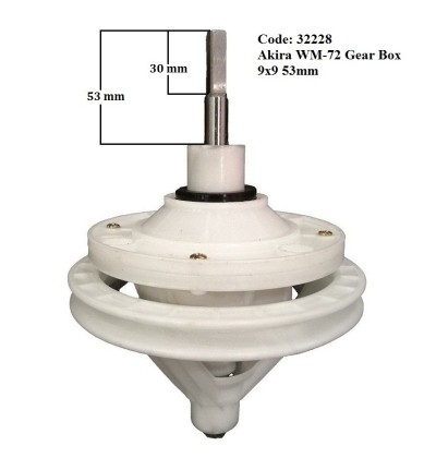 Code: 32228 Gear Box 9x9mm Shaft: 53mm