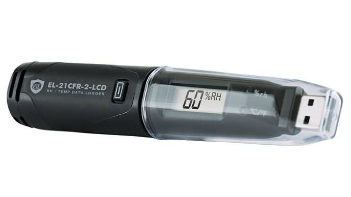 lascar 21cfr temperature and humidity data logger with usb and lcd el-21cfr-2-lcd