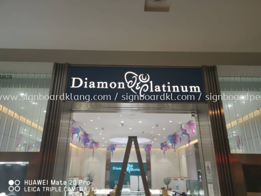 Diamon Platinum 3D acrylic box up LED lettering At sunway subang 