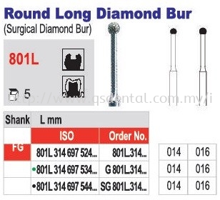 801L Round Long Diamond Bur