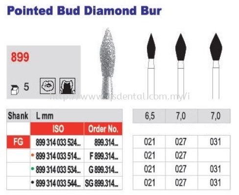 899 Pointed Bud Diamond Bur