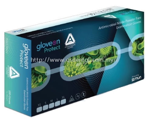 GloveOn Protect Antimicrobial Nitrile Powder Free Examination Gloves