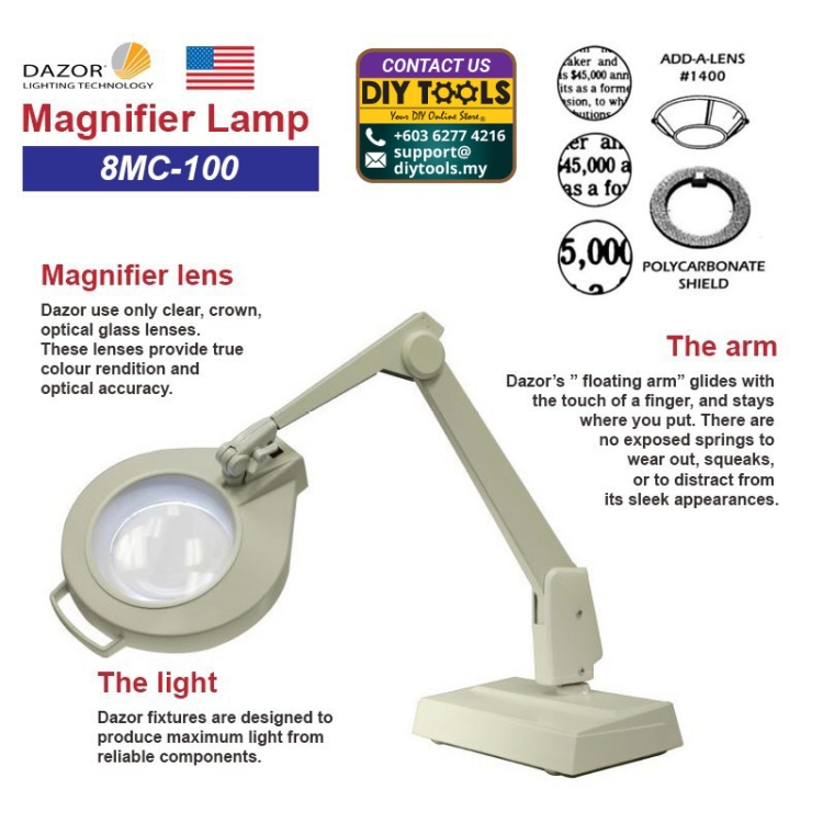 DAZOR Magnifier Lamp 8MC-100 Magnifier Lamp Measuring Instruments Kuala ...