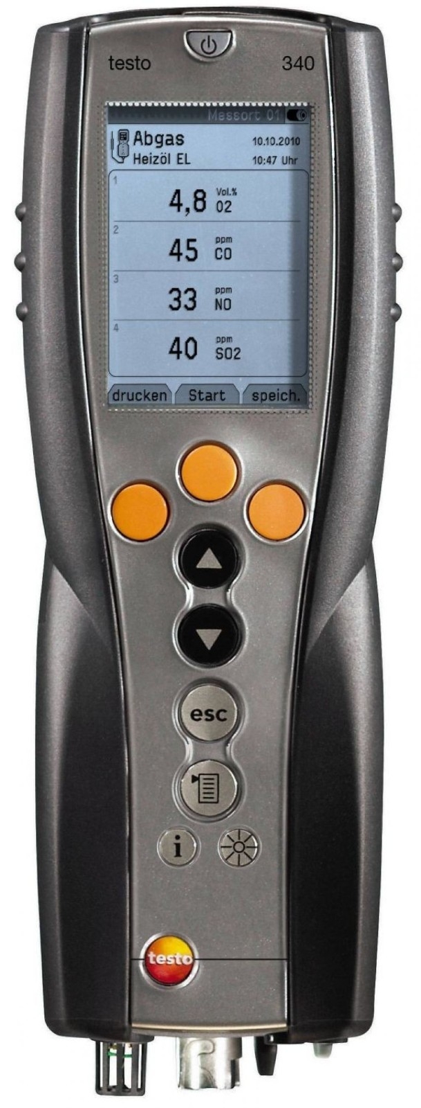 testo 340 flue gas analyzer for use in industry