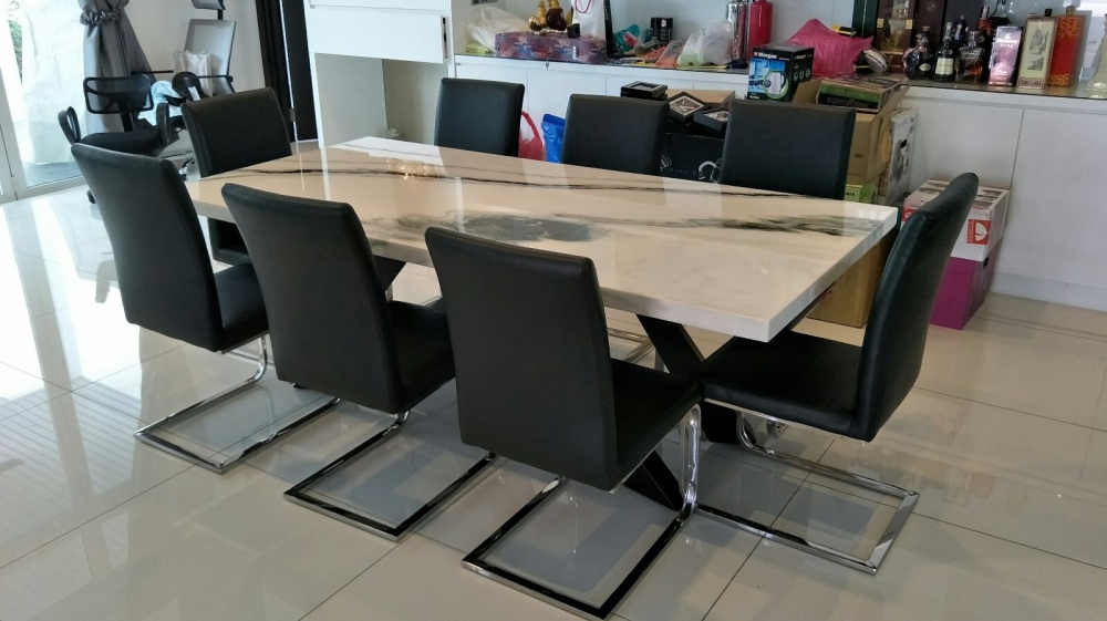 Marble Dining Table Reference - Johor Bahru 8 Seaters Dining Table Set ...