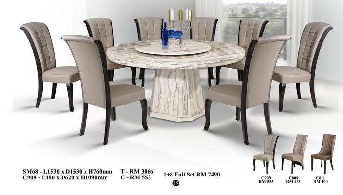 Meja Makan Set Marble 4 -8 Kerusi