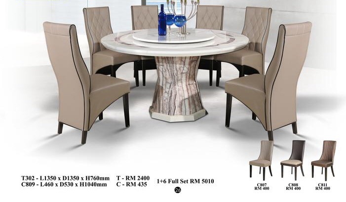 Marble Dining Set 4 - 8 Chairs 6 Seaters Dining Table Set Dining Table Reference Malaysia Reference Renovation Design 