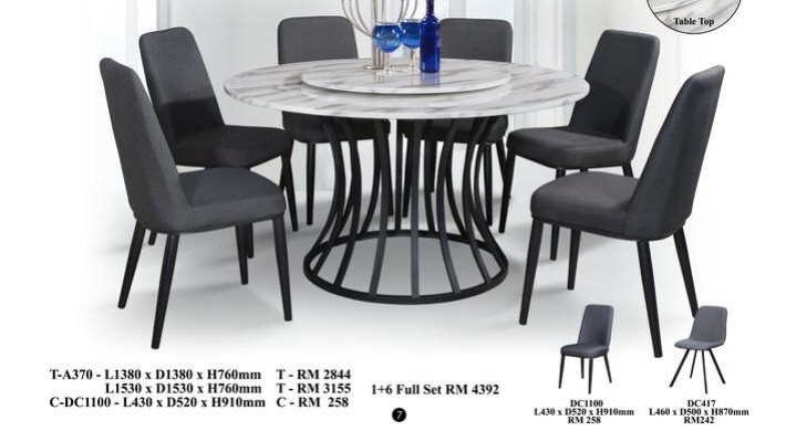 Marble Dining Set 4 - 8 Chairs