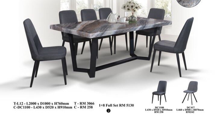 Marble Dining Set 4 - 8 Chairs