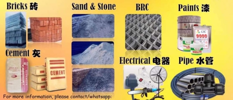 Supply Bricks , cement , Brc, Paint , pipe , electric 
