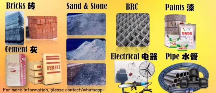 Supply Bricks , cement , Brc, Paint , pipe , electric