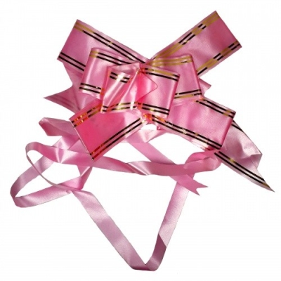 PINK RIBBON WITH GOLD STRIPE