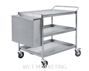 Stainless Steel 3 Tiers Trolley c/w Hanging Bin 3TT-1108/SS