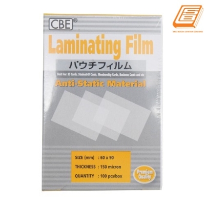 CBE - Laminating Film - 60mmx 90mm,150Micron, 100pcs -(131503)