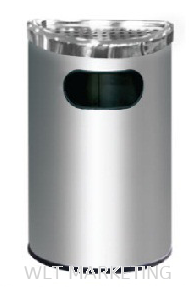 Stainless Steel Semi Round Bin c/w Ashtray Top SRB-058/A