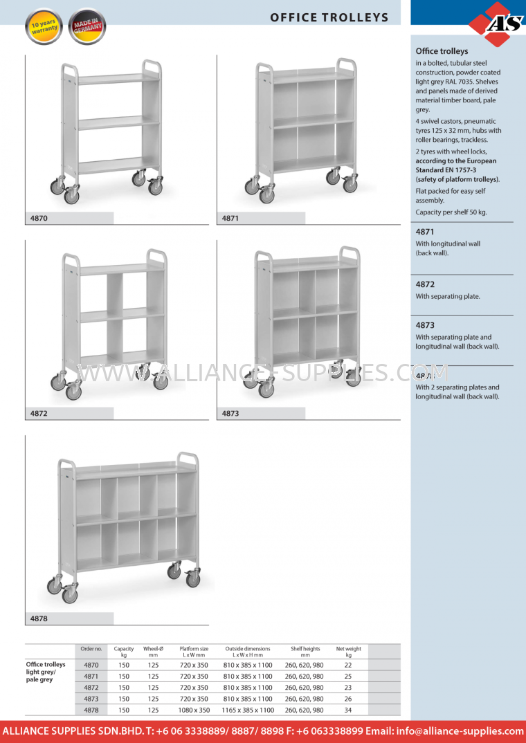 FETRA Office Trolleys FETRA Office Trolleys FETRA