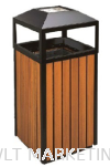 Powder Coating + Wood Square Waste Bin c/w Ashtray Top & G.I. Inner Liner LD-WOSQ-246/W Stainless Steel Bin Hotel Supply